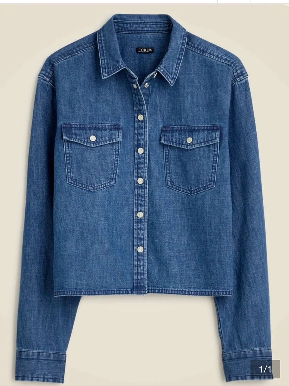 J. Crew denim button down cropped